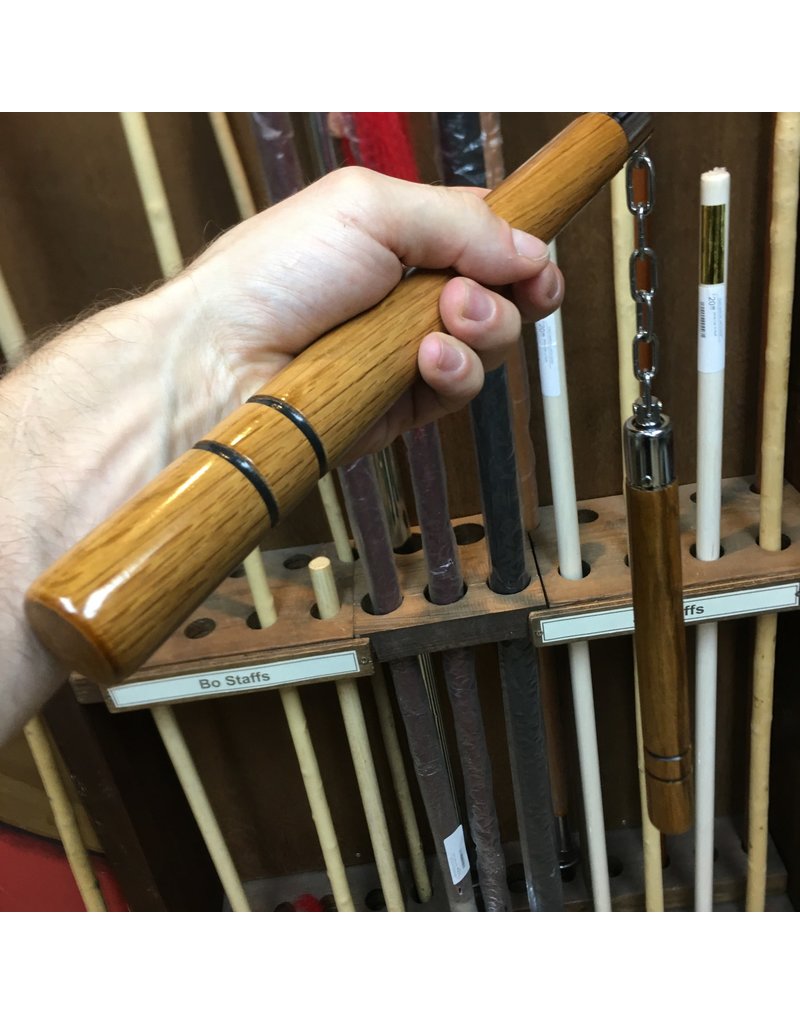 Wooden Nunchaku with two black grooves for excellent grip Enso