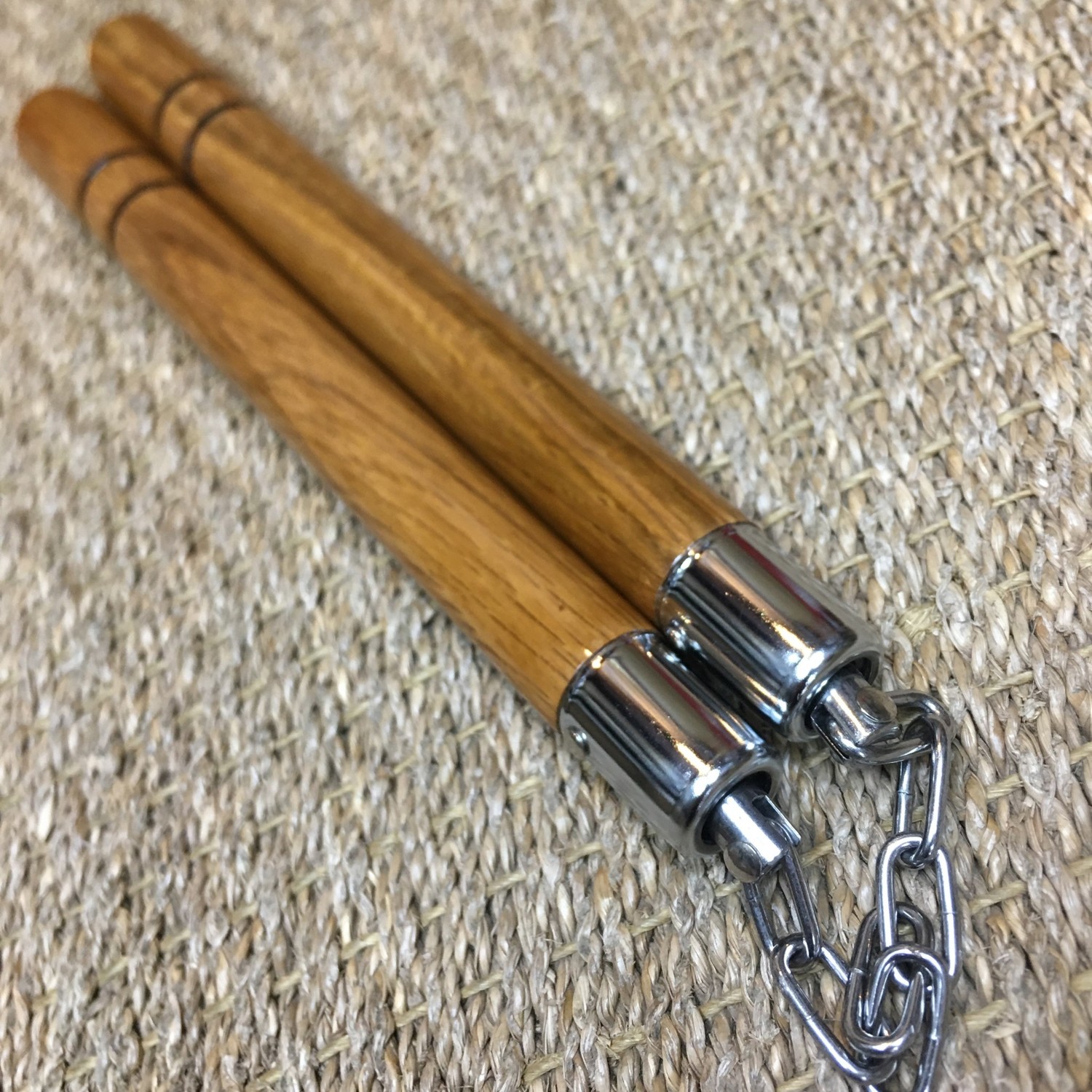Wooden Nunchaku with two black grooves for excellent grip Enso Martial Arts Shop Bristol