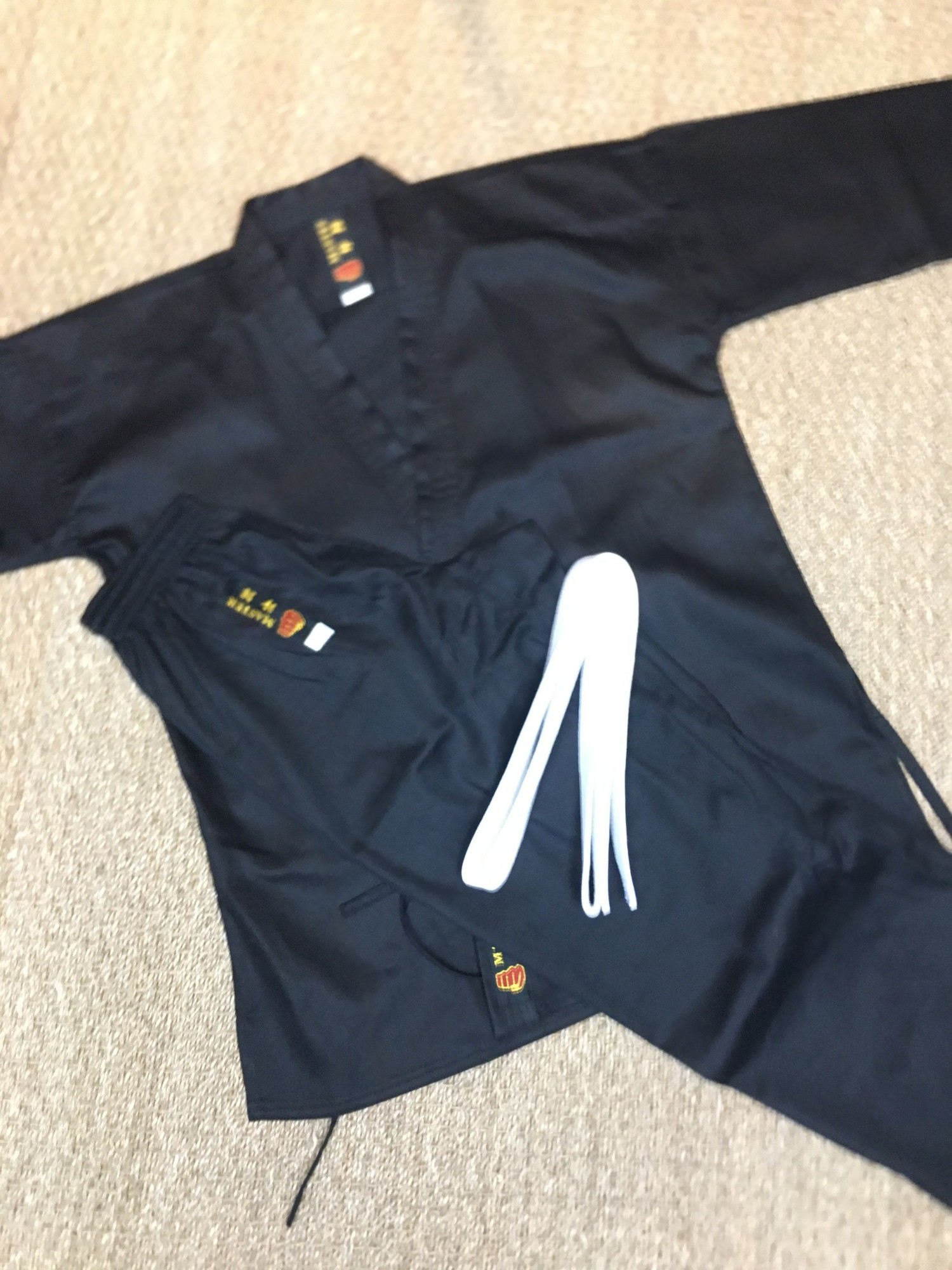 Black Karate Gi for sale for Ninjutsu and Karate schools Enso Martial