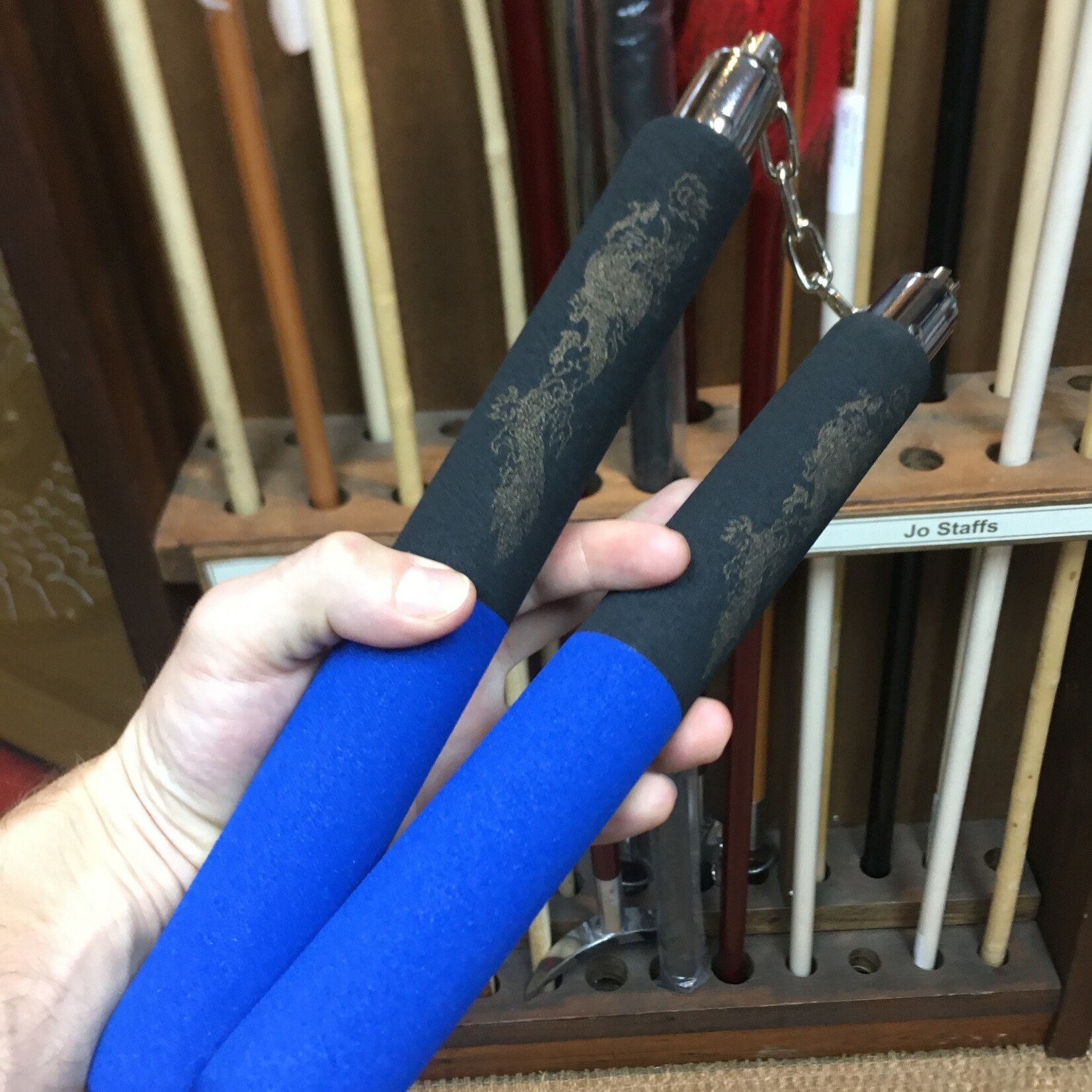 Blitz Black Blue Foam Nunchaku