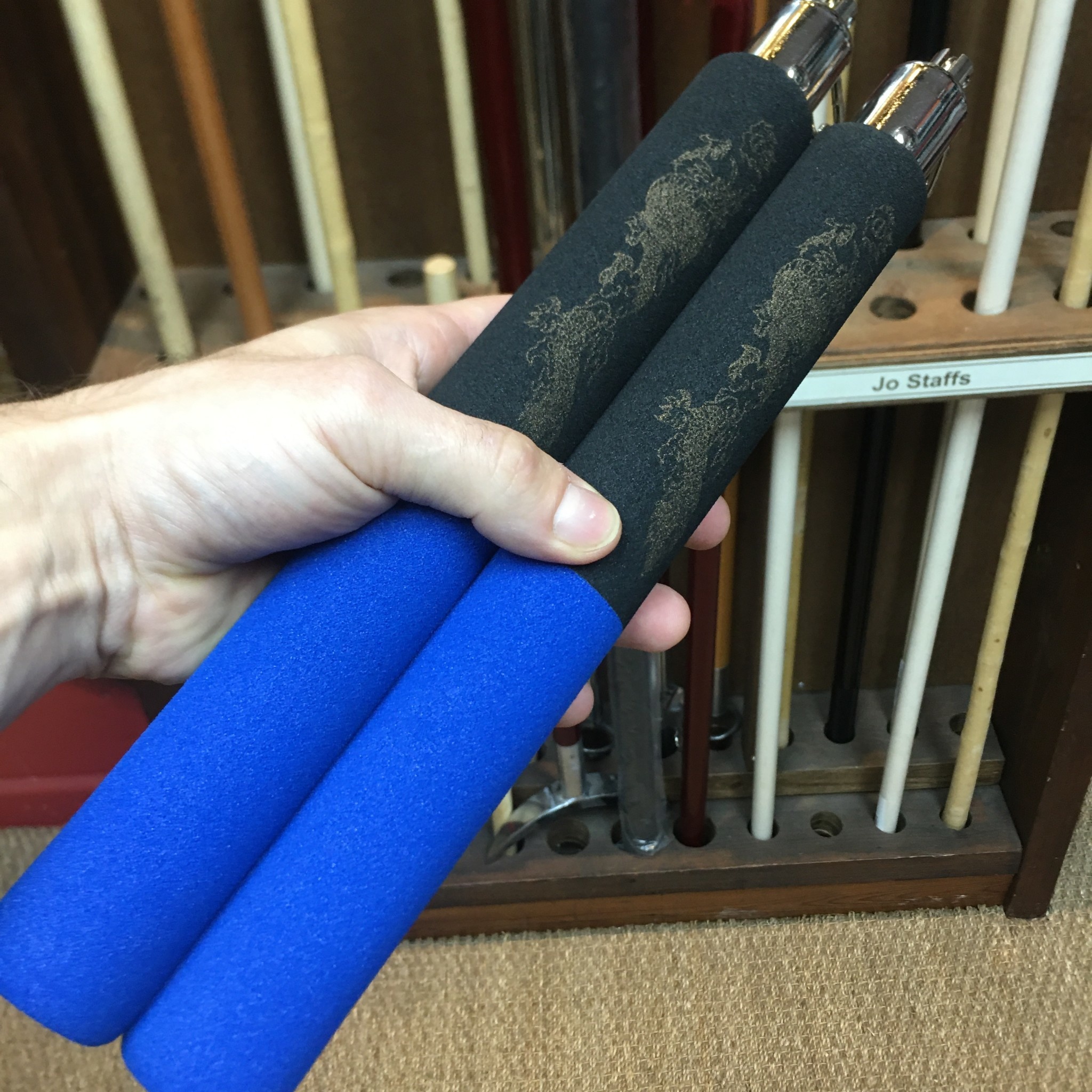 Black Blue foam Nunchaku will occupy your kids all day Enso Martial
