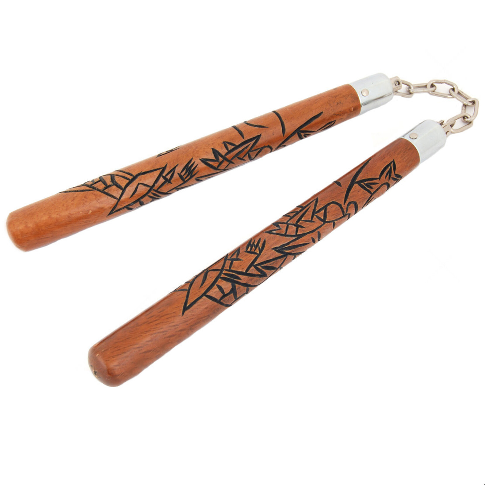 Red Oak Carved Dragon Nunchaku