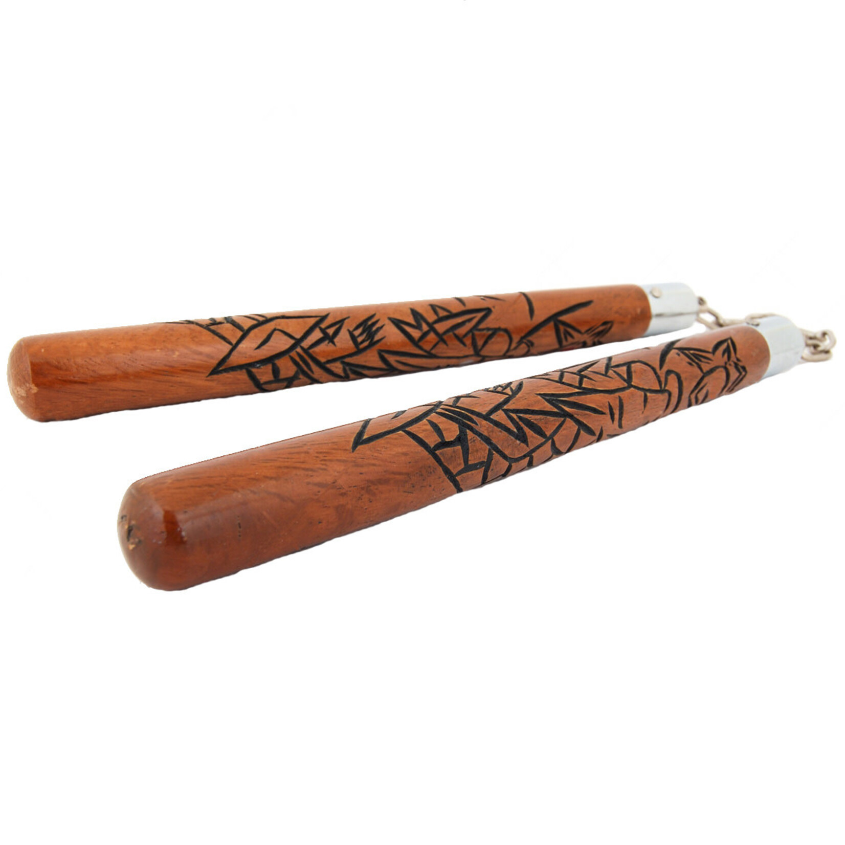 Red Oak Carved Dragon Nunchaku