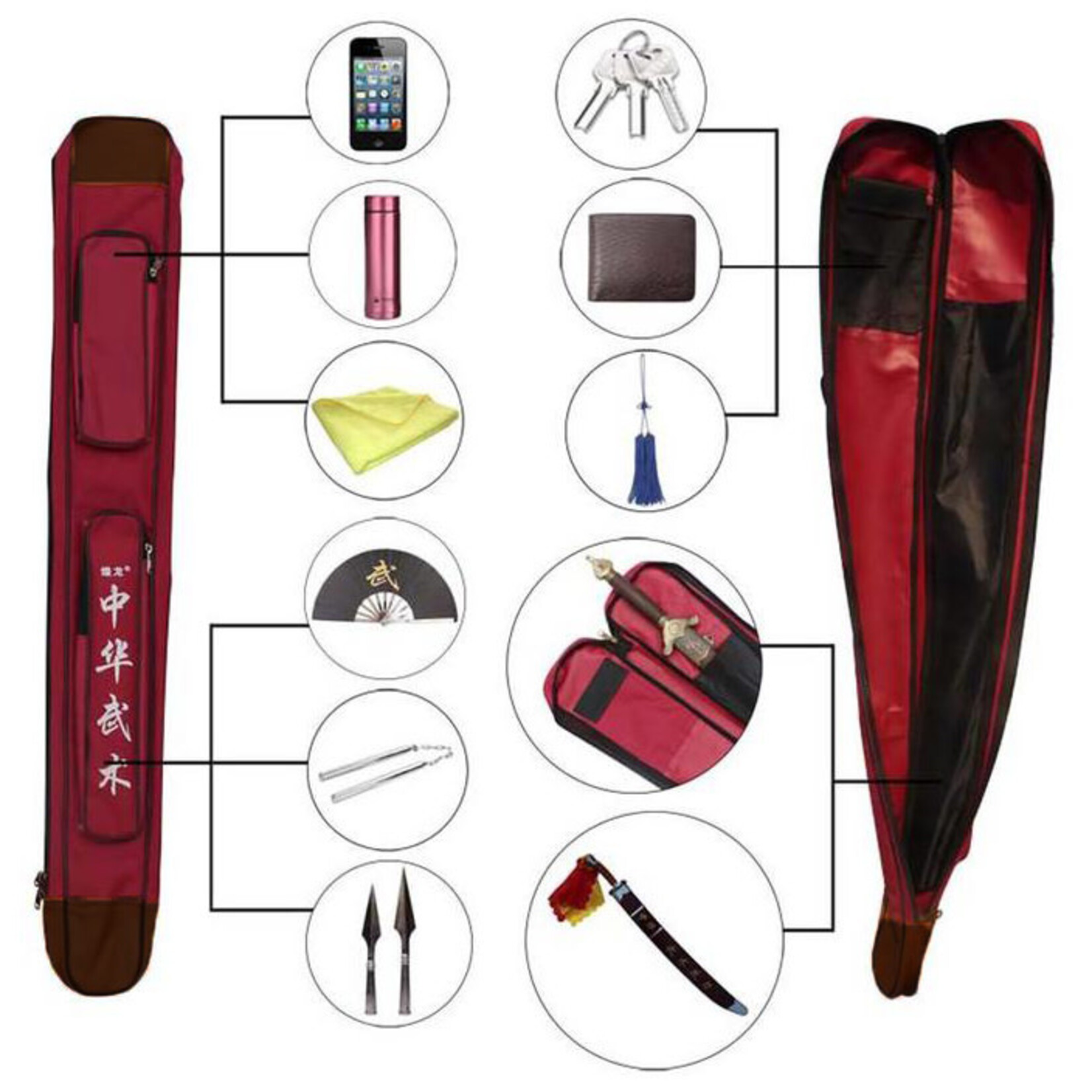 Enso Martial Arts Shop Red Chinese Sword Case