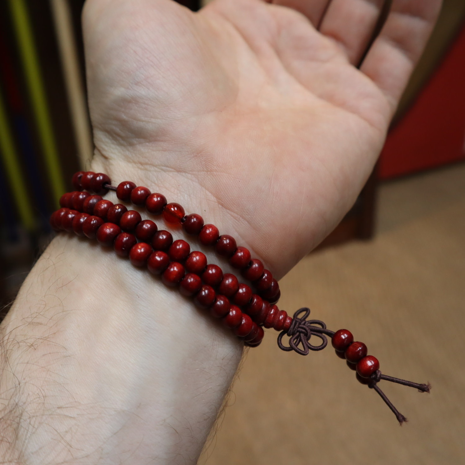 Red Buddhist Mala Beads from Shaolin Temple China Enso Martial Arts