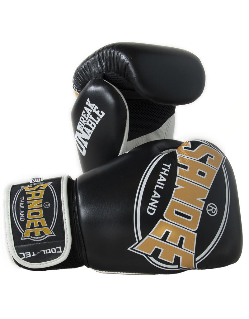 Sandee Boxing Gloves Cool Tec design in Black & Gold Enso Martial