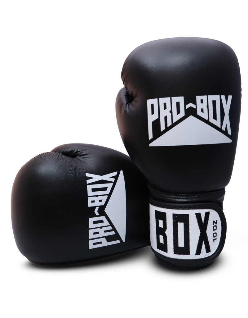 Probox Pro Box Black Leather Boxing Gloves