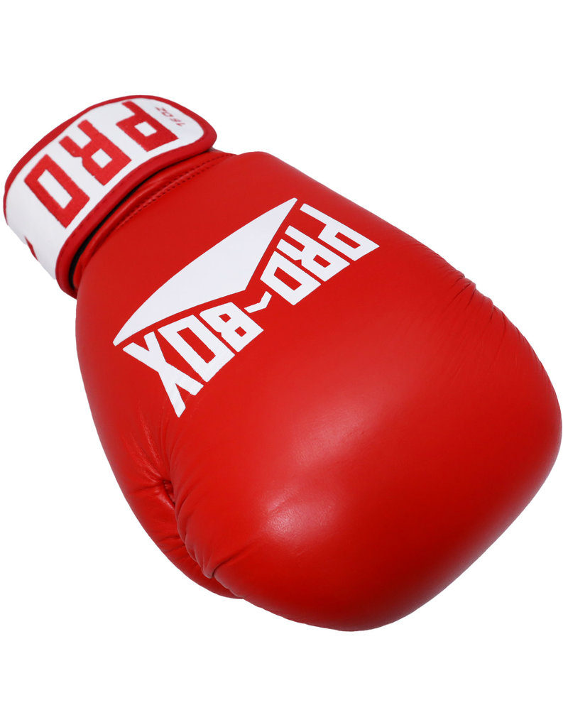 Pro box Red Leather Boxing Gloves for Club Sparring Enso Martial Arts
