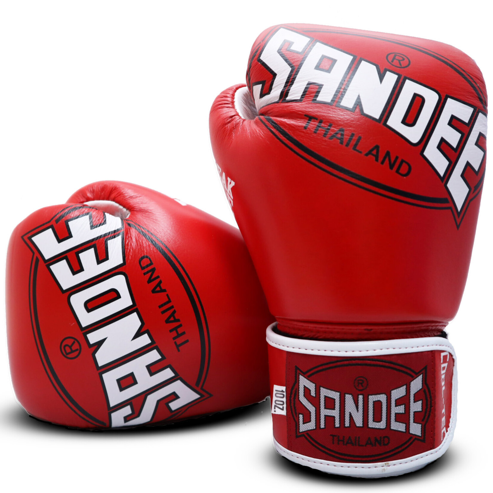 Sandee Boxing Gloves Leather Cool Tec design in Red White Enso Martial Arts Shop Bristol