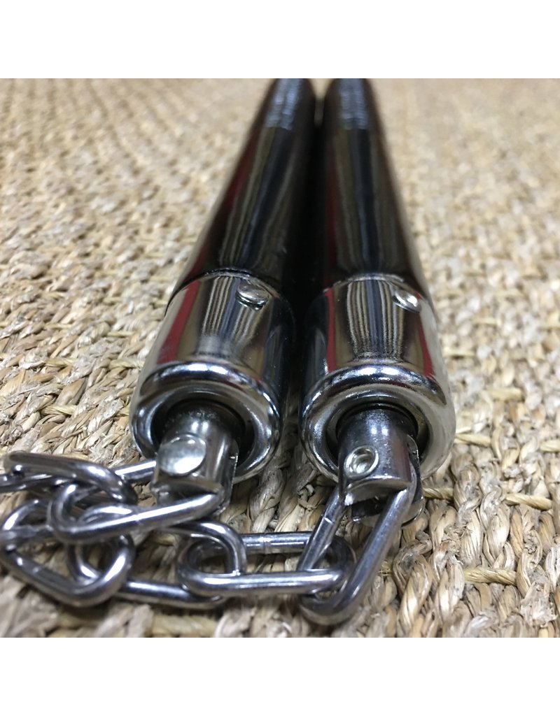 Black wooden Nunchaku with Chain 12 inch length Enso Martial Arts