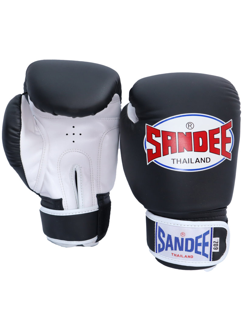 Sandee Thai Boxing Gloves PU in Black The Authentic Range Enso