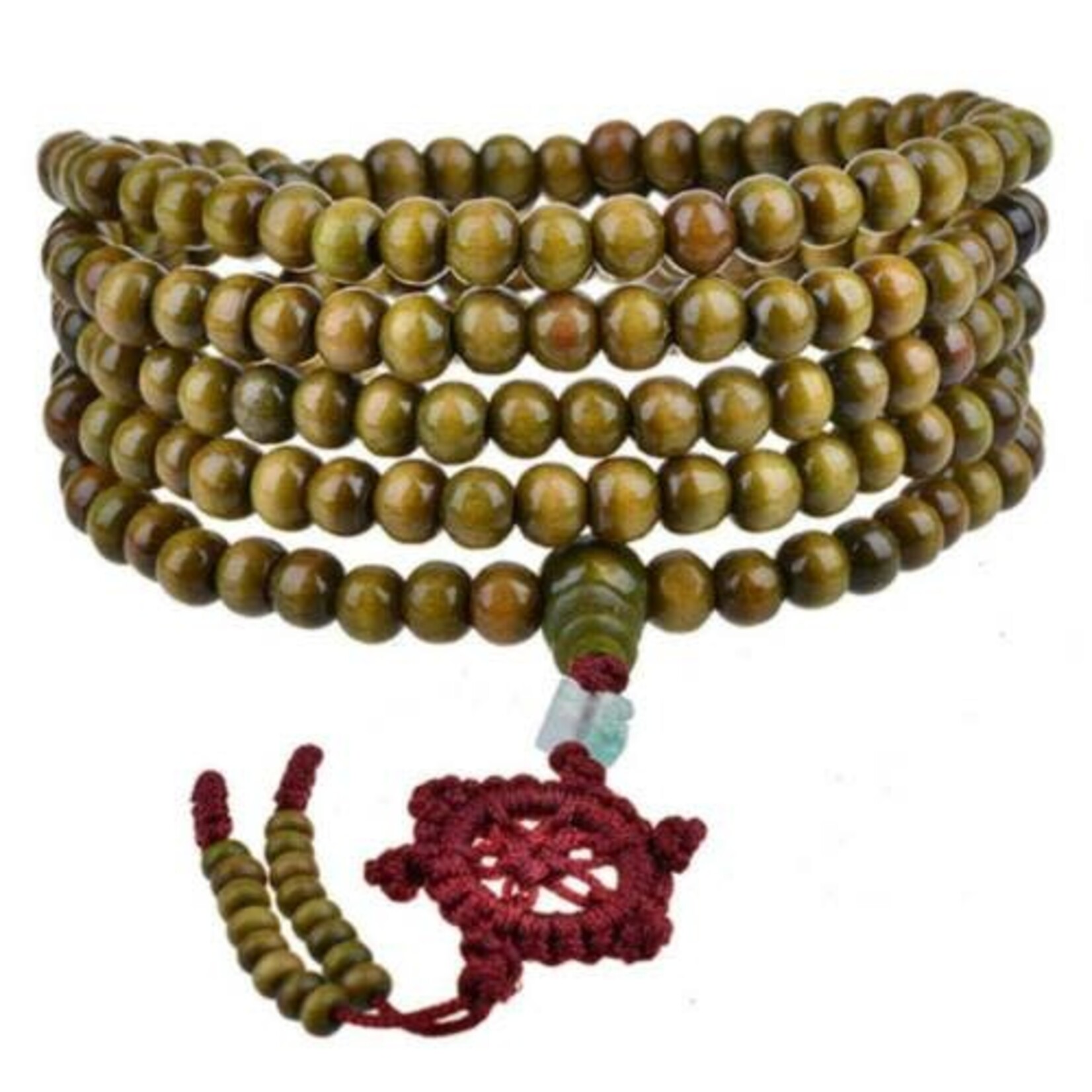 Enso Martial Arts Shop Green Buddhist Mala Beads Necklace