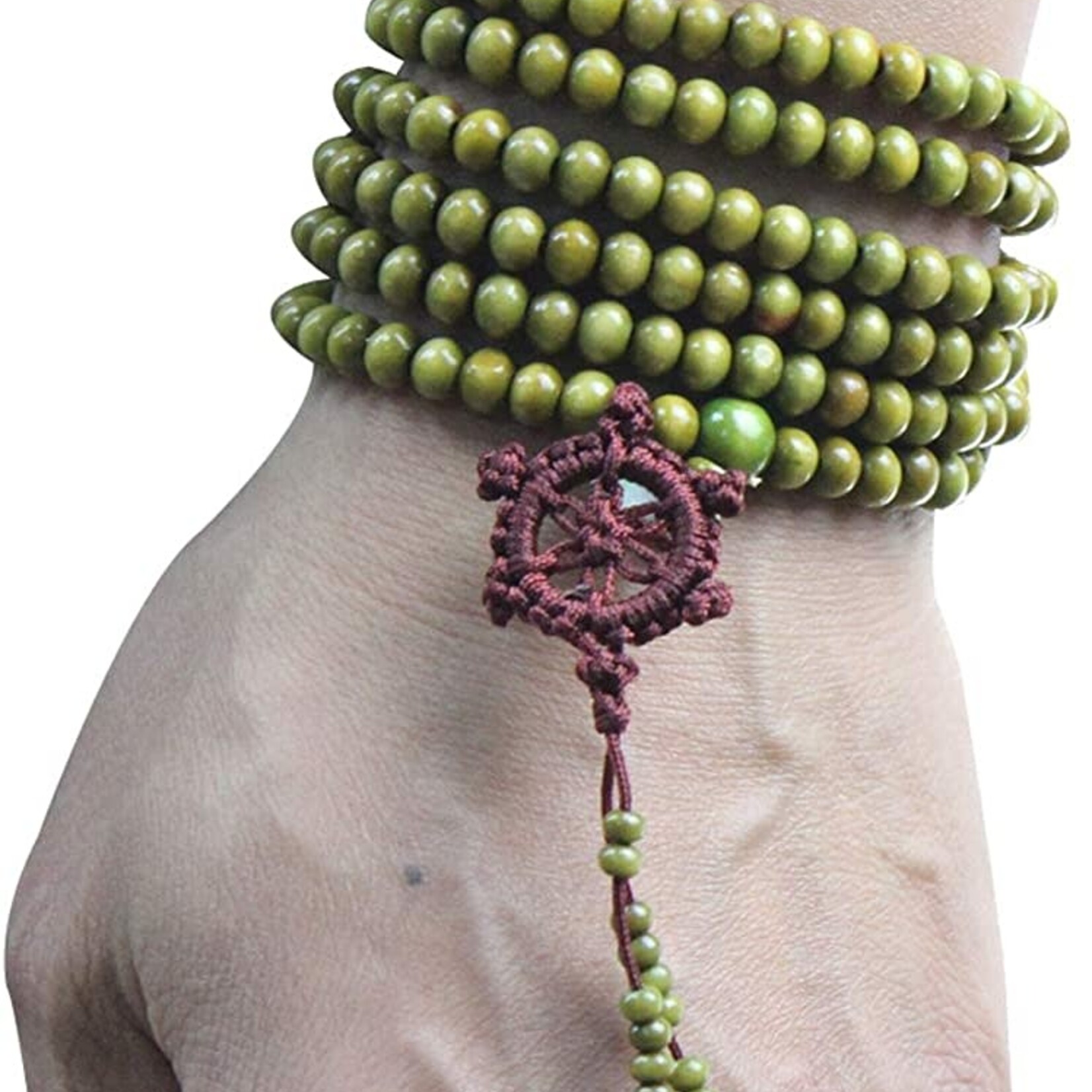 Enso Martial Arts Shop Green Buddhist Mala Beads Necklace