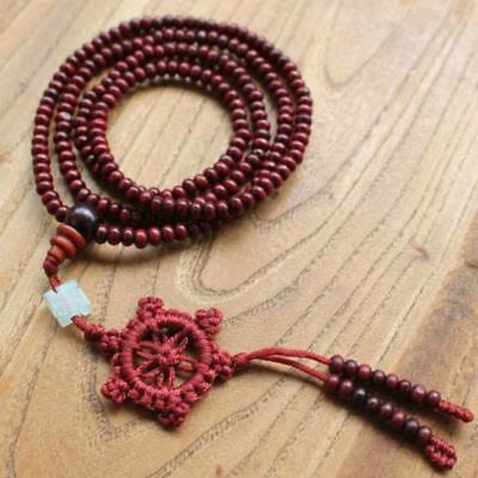 Enso Martial Arts Shop Red Buddhist Mala Beads Necklace