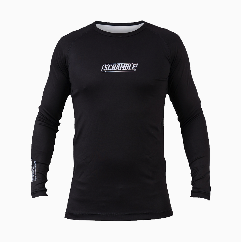 Scramble BJJ Rash Guard Black For Nogi Grappling And MMA Training 