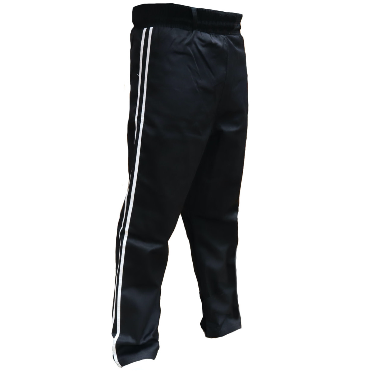 Black Kickboxing Trousers Cotton with White Stripes - Enso Martial Arts ...