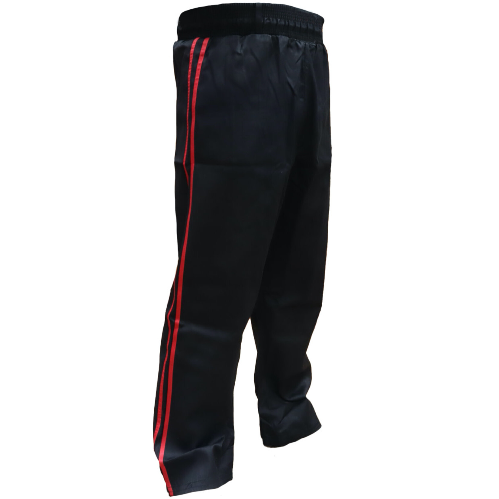 Black Kickboxing Trousers Cotton with Red Stripes