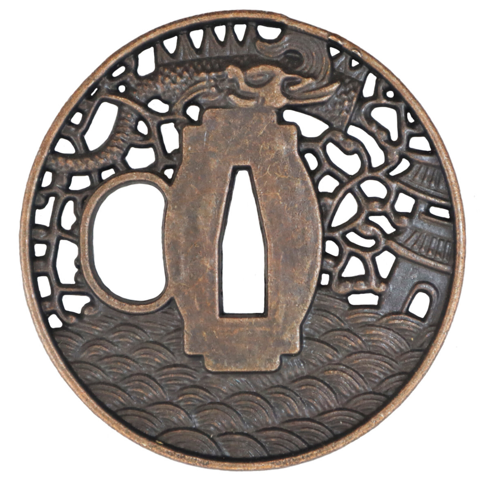 Enso Martial Arts Shop Dragon and Temple Tsuba