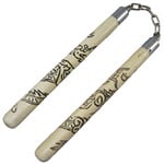 White Oak Carved Dragon Nunchaku