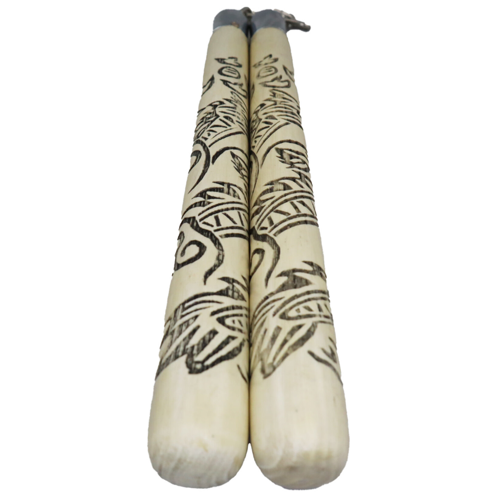 White Oak Carved Dragon Nunchaku