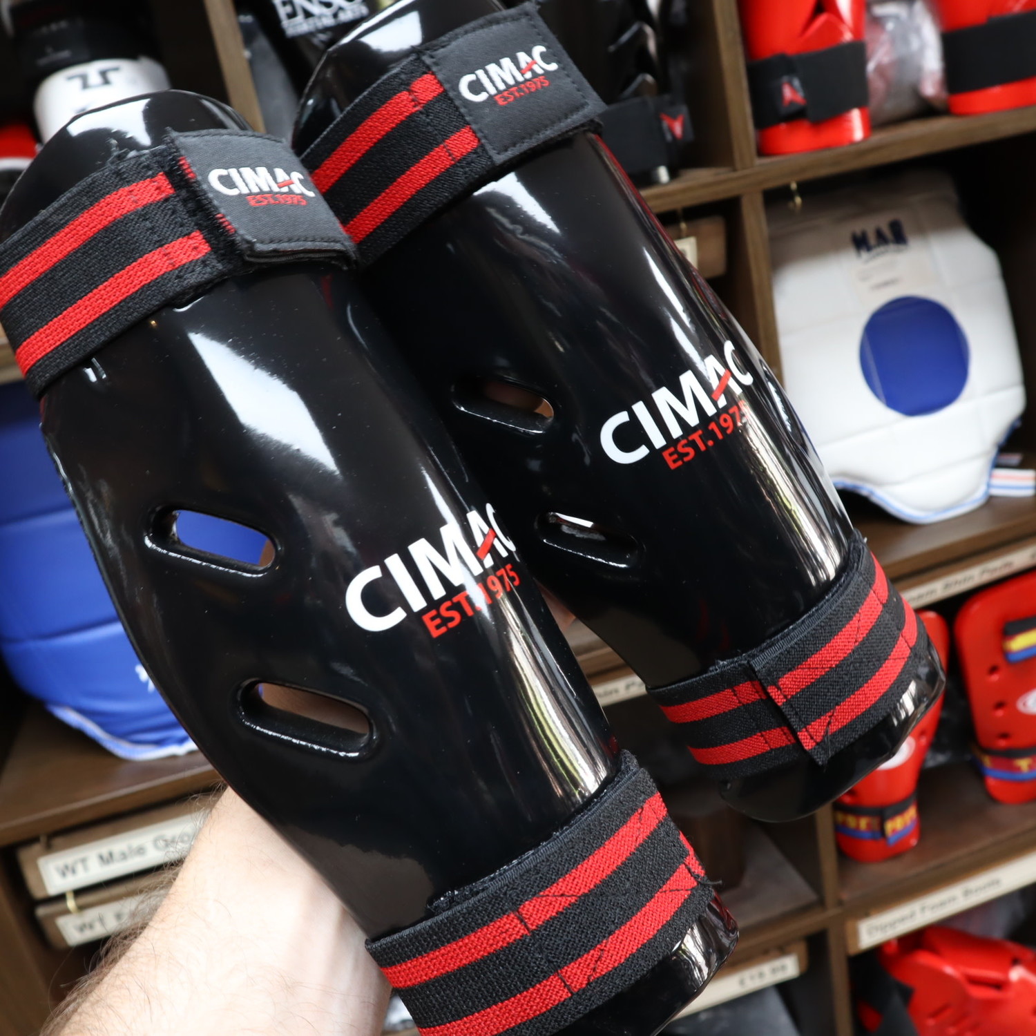 Black Kickboxing Sparring Shin Pads for Shin Protection Enso Martial