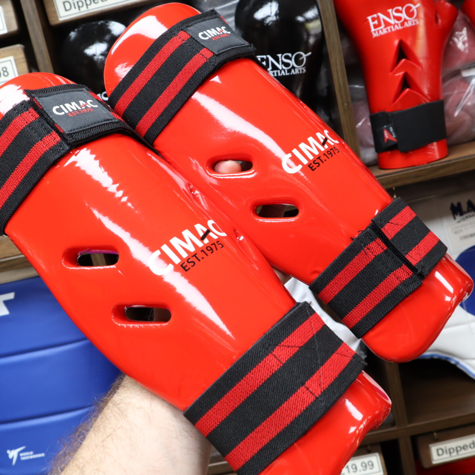 Kickboxing Sparring Shin Pads Red