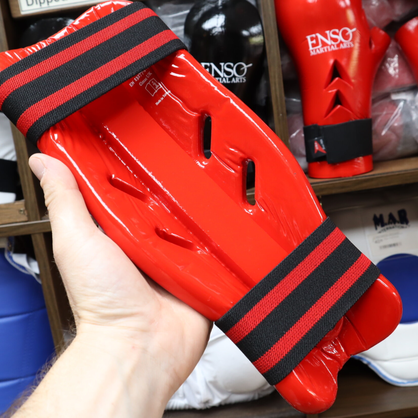 Kickboxing Sparring Shin Pads Red