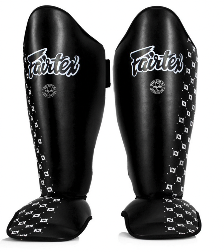 Fairtex Shin Guards Black for Thai Boxing Enso Martial Arts Shop Bristol