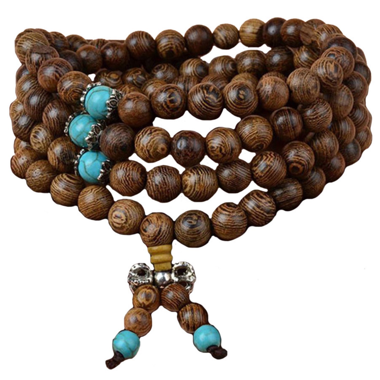 Natural Wood Wrap Bracelet for Women and Men, 108 Prayer Mala Beads Tibetan  Necklace for Unisex Elastic Meditation Yoga Jewelry - Walmart.com
