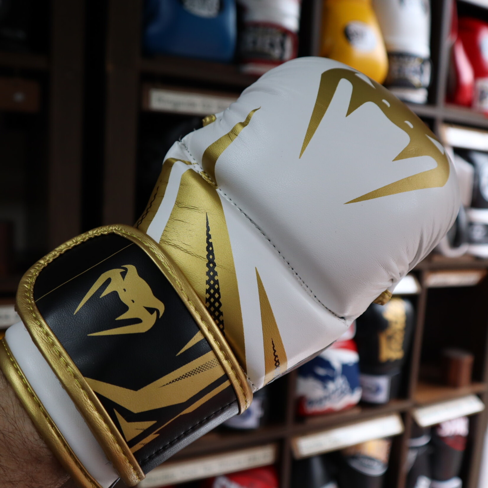 Venum Venum MMA Sparring Gloves White & Gold Challenger
