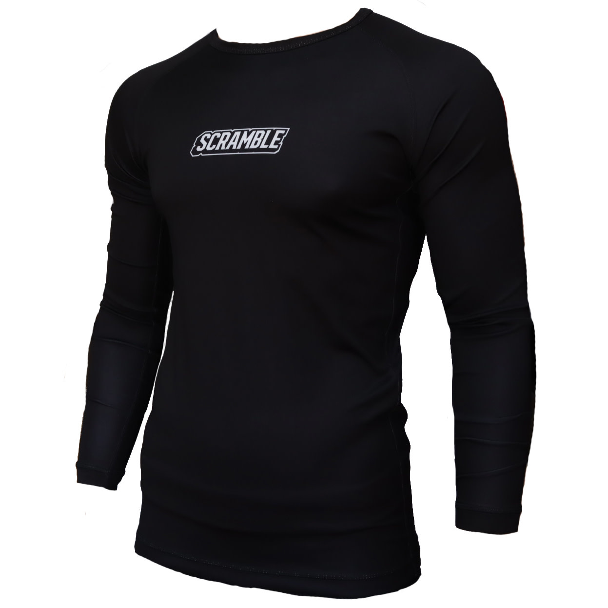 Scramble BJJ Rash Guard Black for Nogi, Grappling and MMA Training