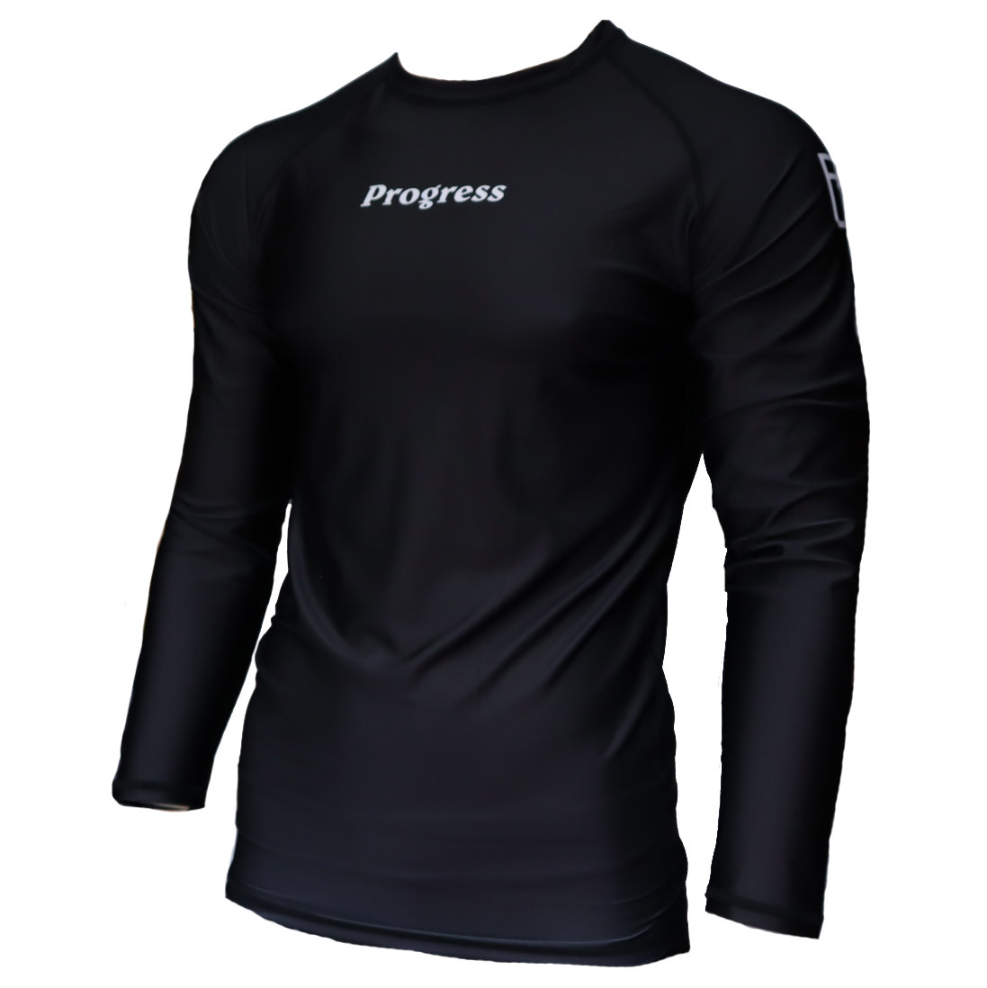 Progress BJJ Rash Guard Black Longsleeve for Nogi and BJJ training