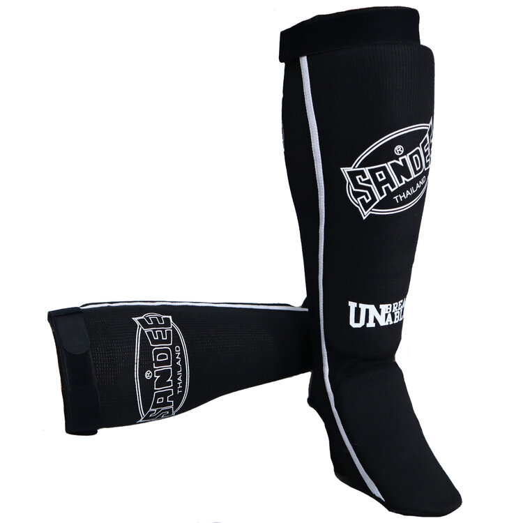 Sandee Shin Guards Black Competition for Muay Thai Boxing and MMA