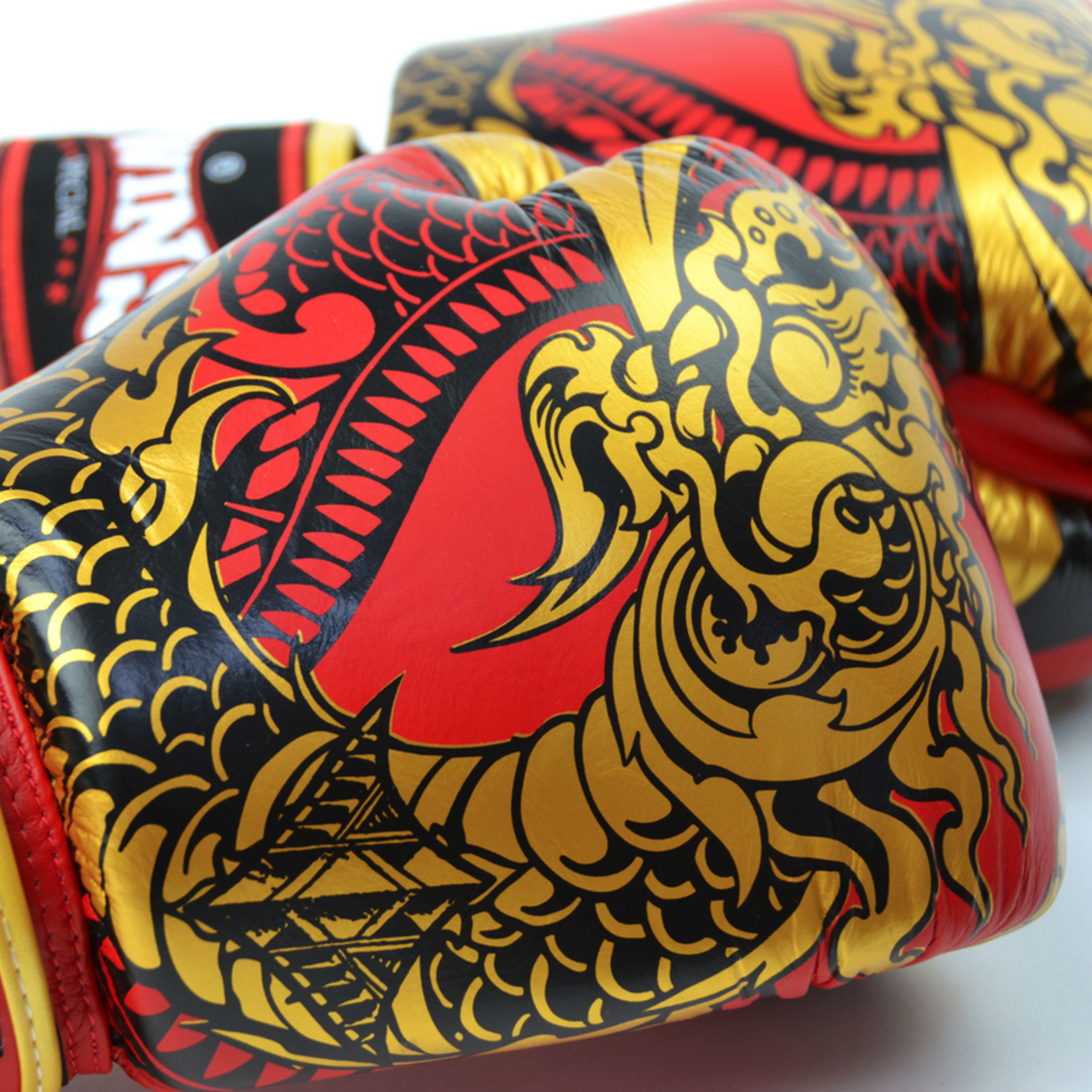 Twins Twins Boxing Gloves Red & Gold Dragon