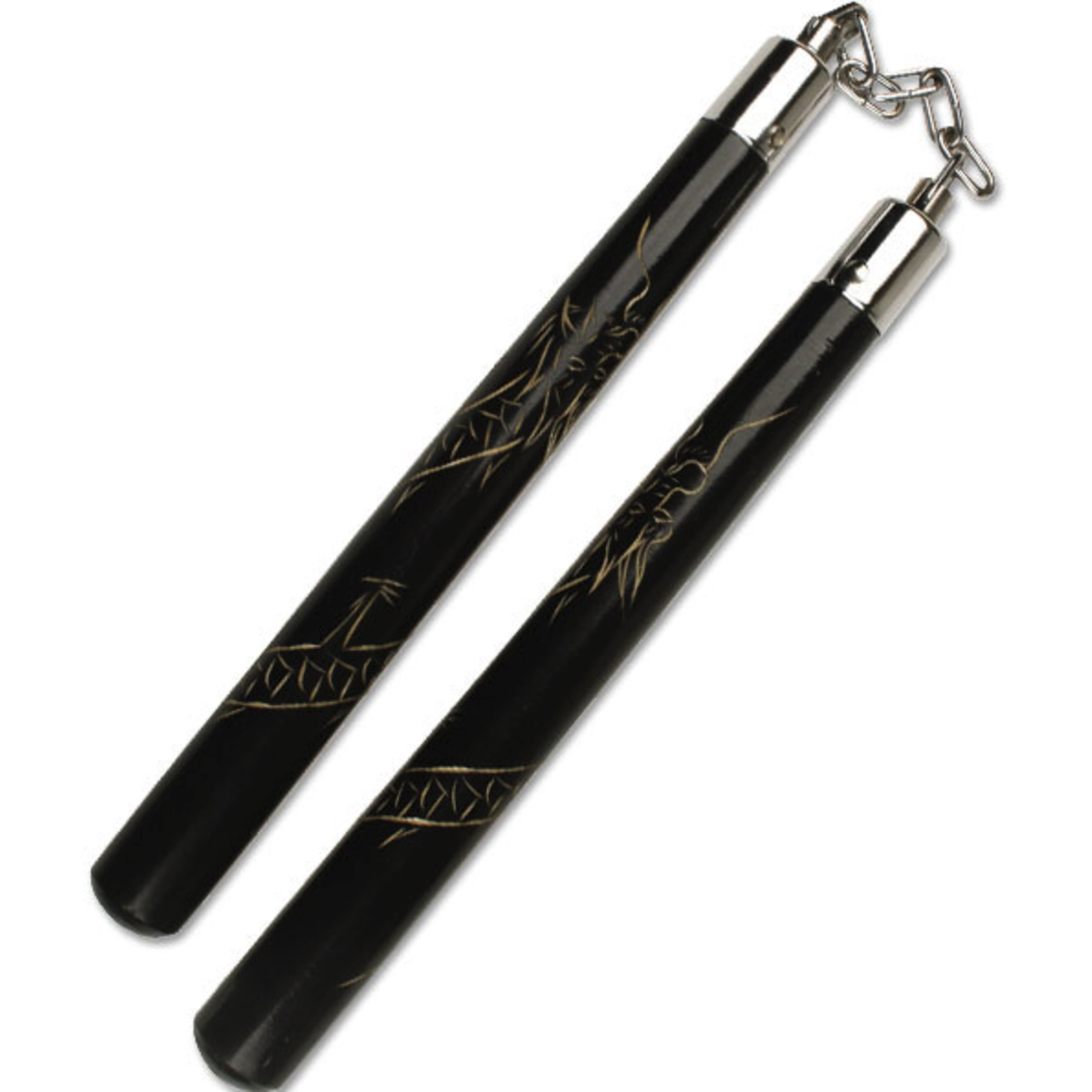Black Oak Carved Dragon Nunchaku