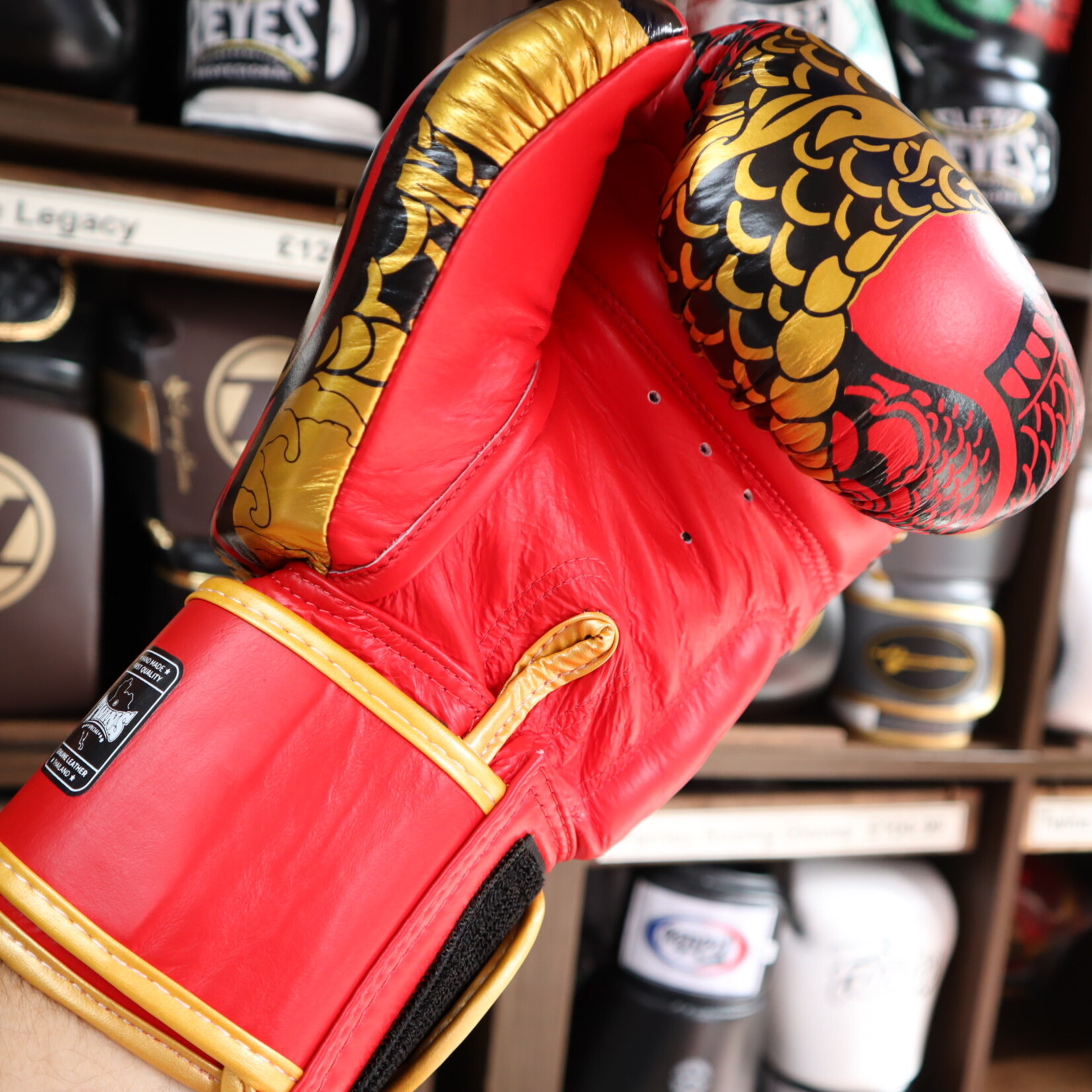 Twins Twins Boxing Gloves Red & Gold Dragon