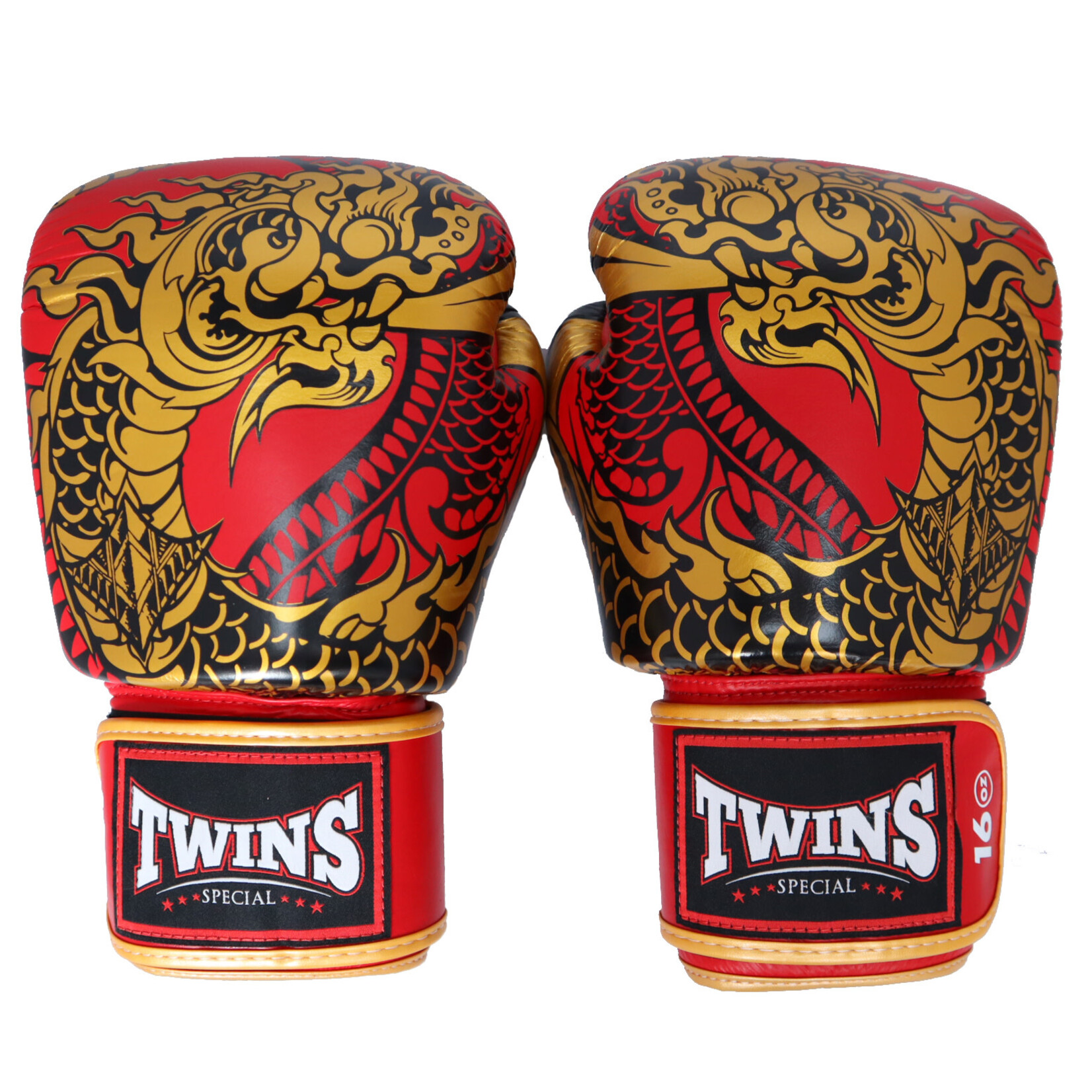 Twins Twins Boxing Gloves Red & Gold Dragon