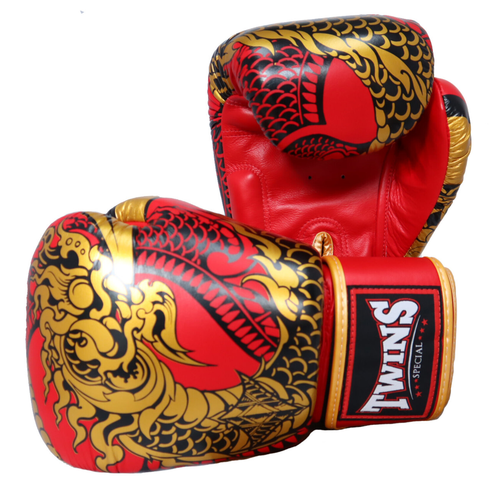 Twins Twins Boxing Gloves Red & Gold Dragon