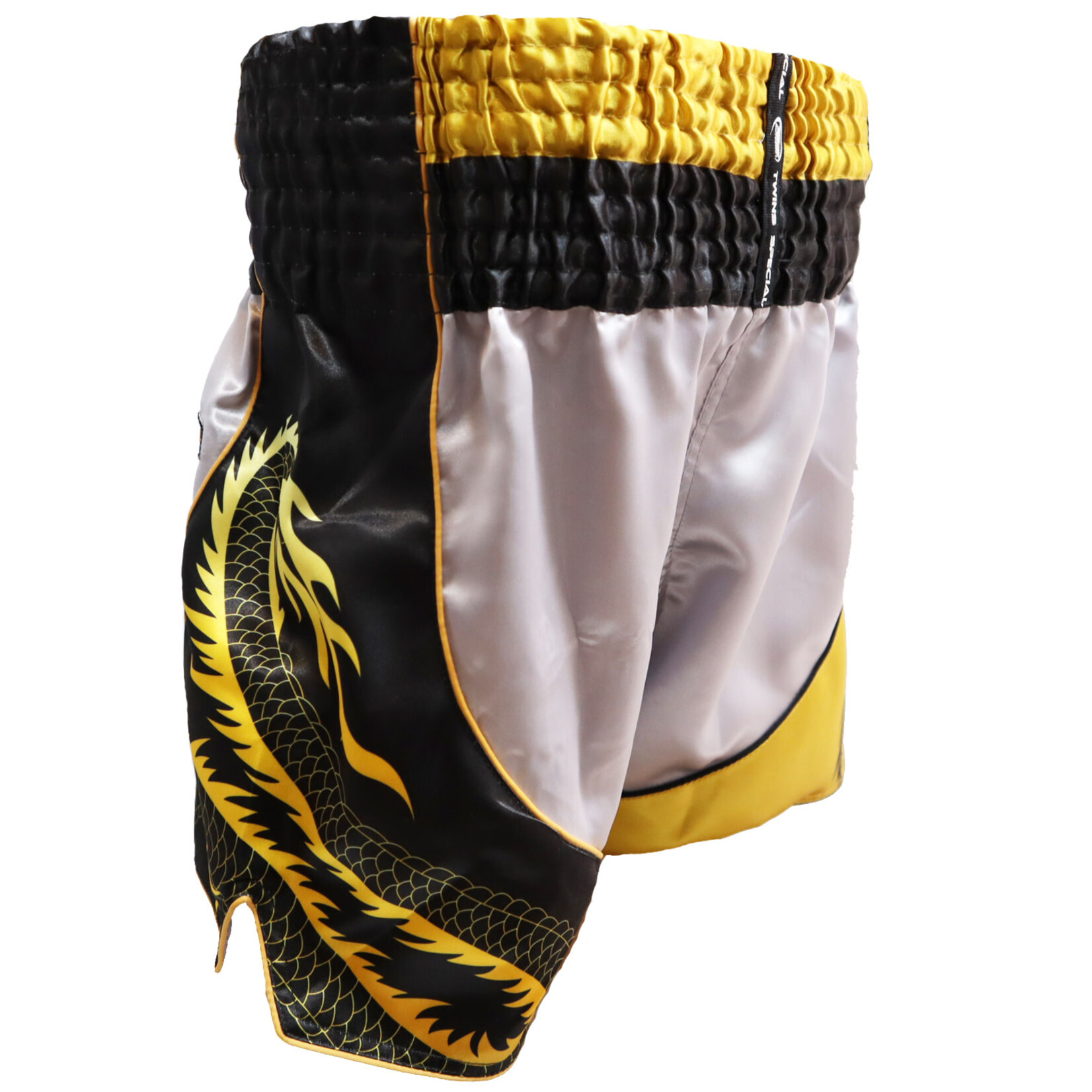 Twins Twins Thai Shorts Silver & Gold Dragon