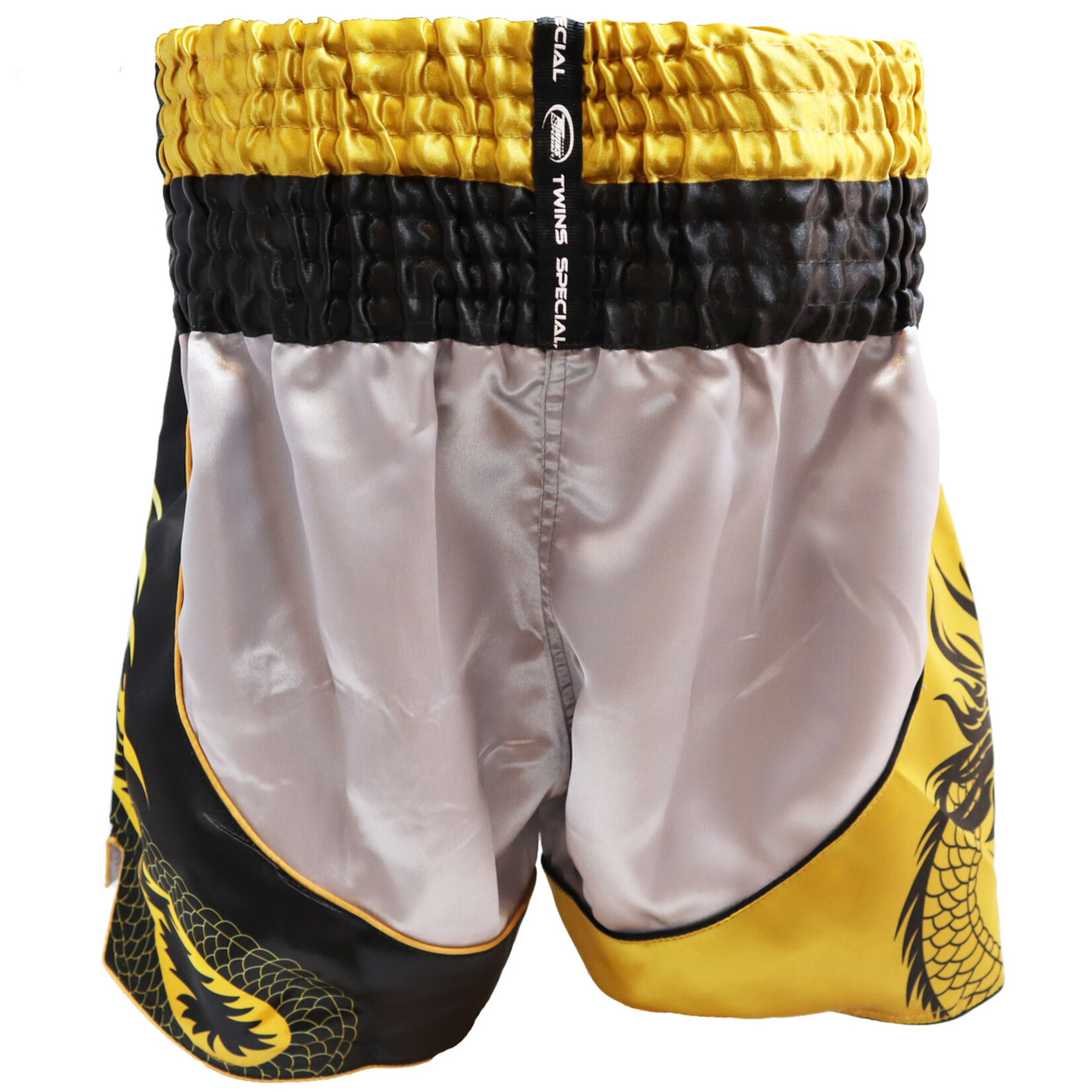 Twins Twins Thai Shorts Silver & Gold Dragon