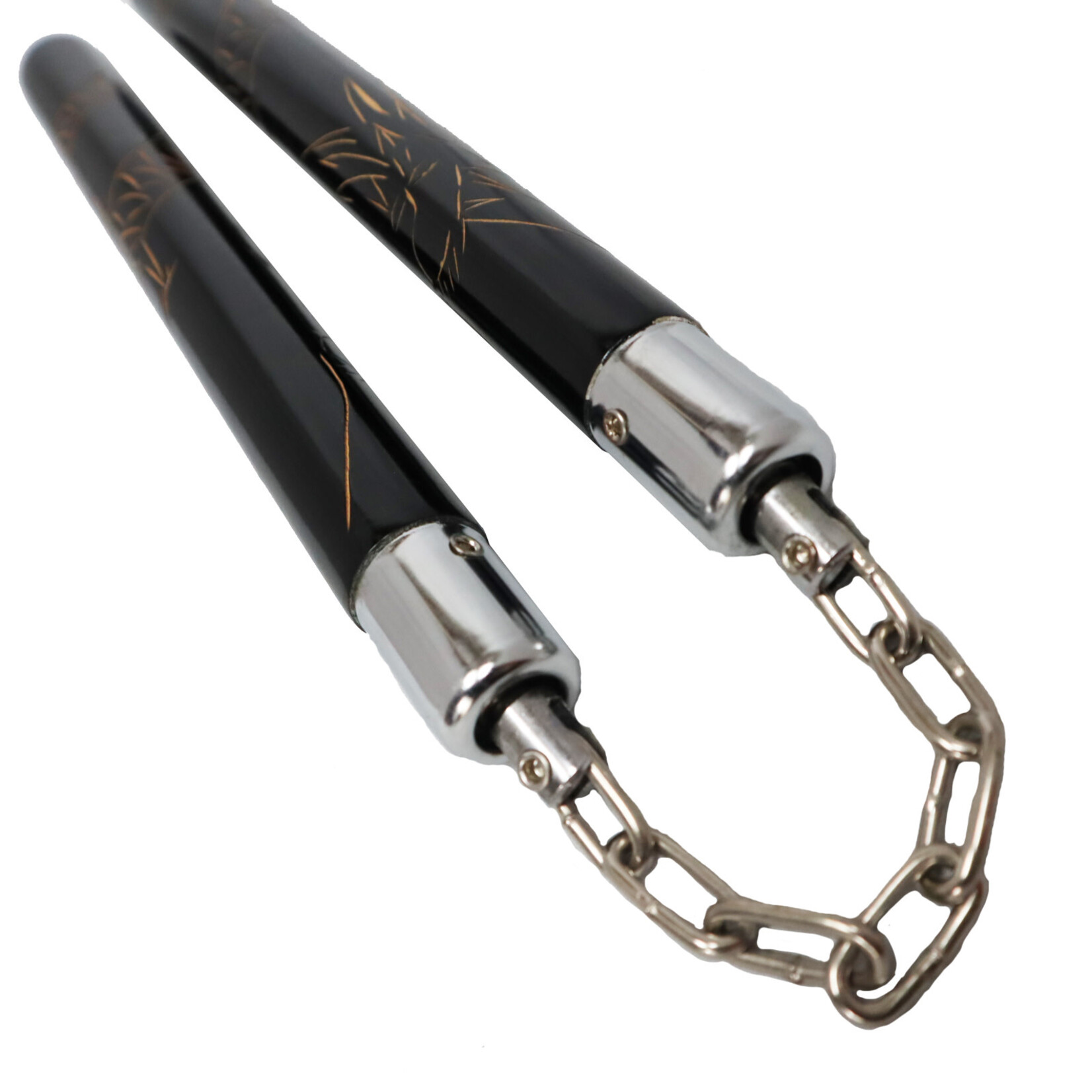 Black Oak Carved Dragon Nunchaku