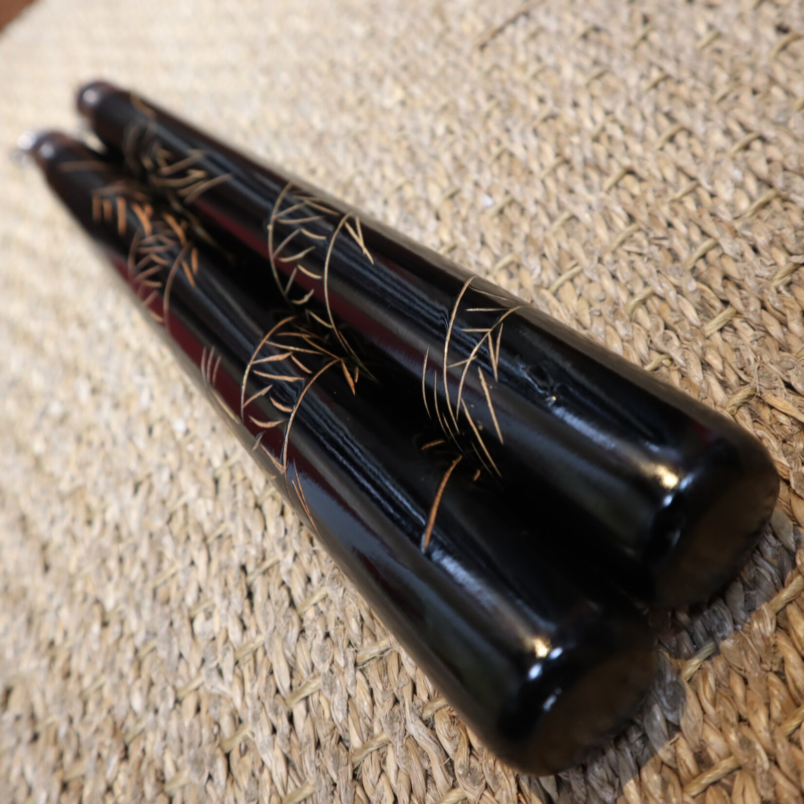 Black Oak Carved Dragon Nunchaku