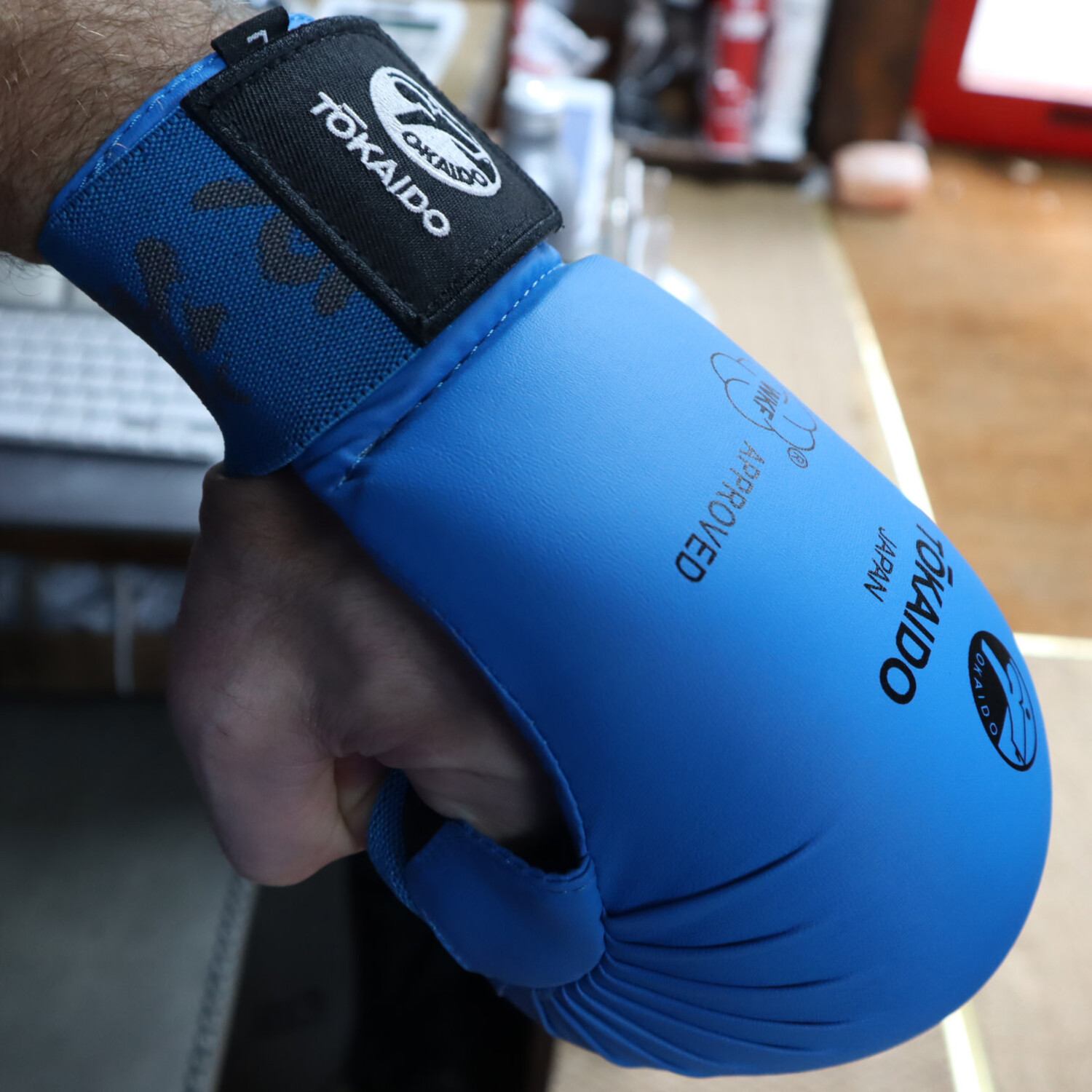 Tokaido Karate Gloves Blue WKF Approved for Karate Competition Enso