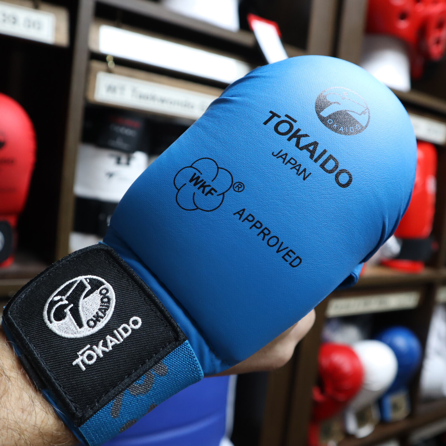 Tokaido Karate Gloves Blue WKF Approved for Karate Competition Enso