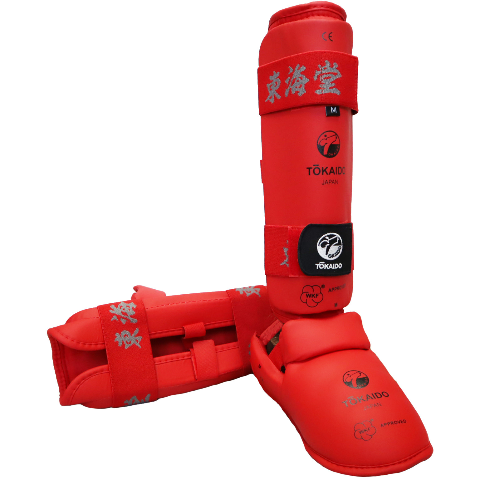 Tokaido Shin Guards Red WKF approved for Karate Competition Enso