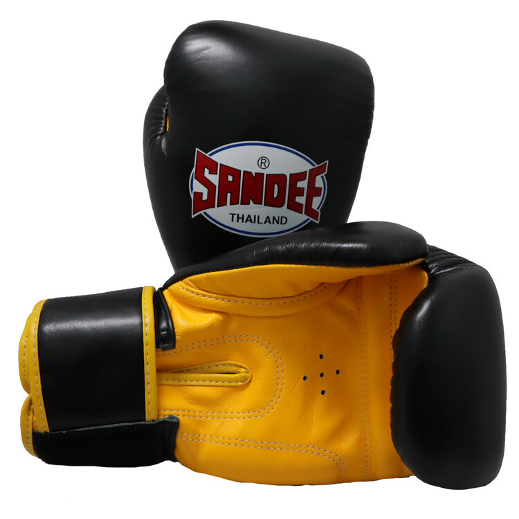 Sandee Boxing Gloves Authentic Black & Yellow Enso Martial Arts Shop
