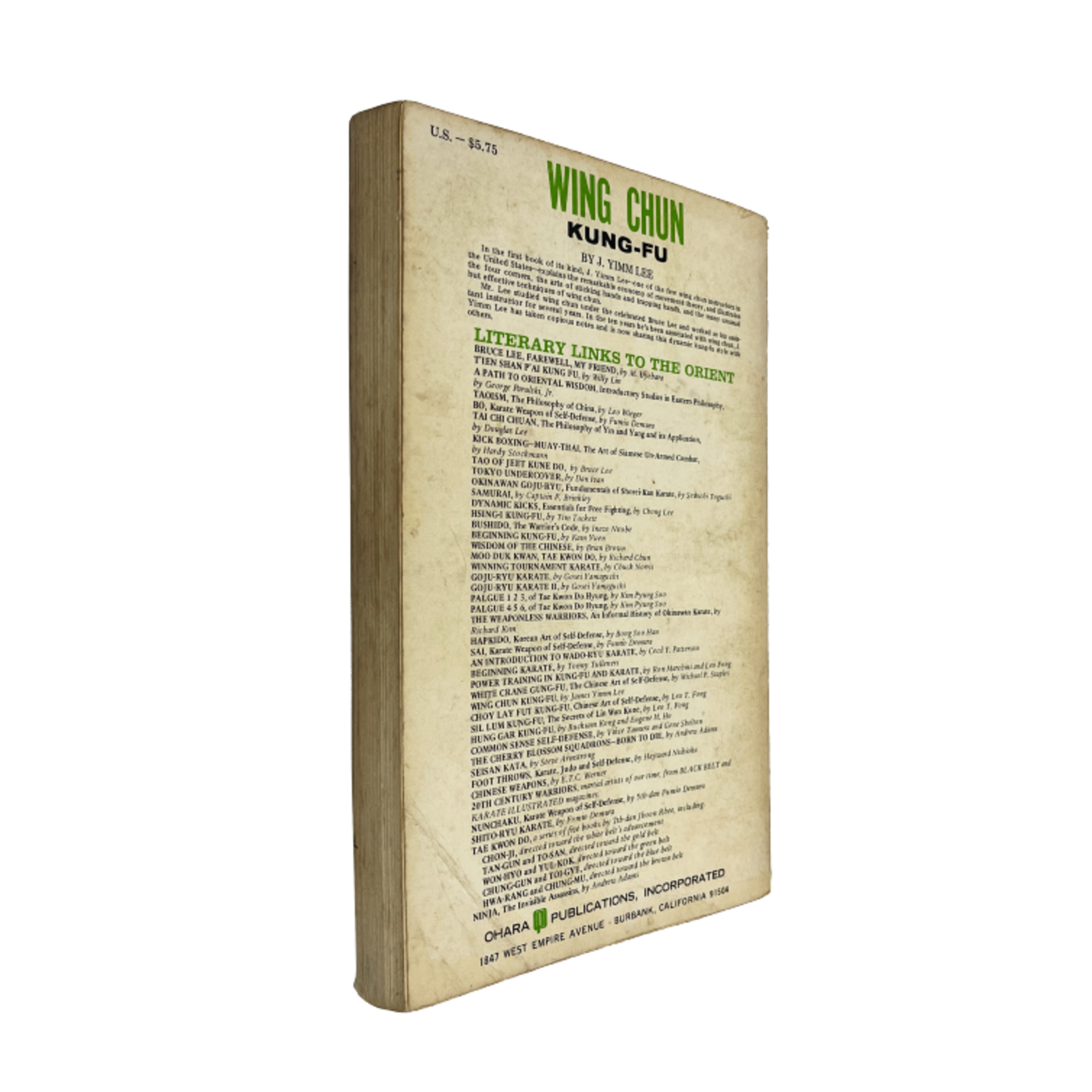 Wing Chun Kung Fu Chinese Art Of Self Defence by J Yimm Lee