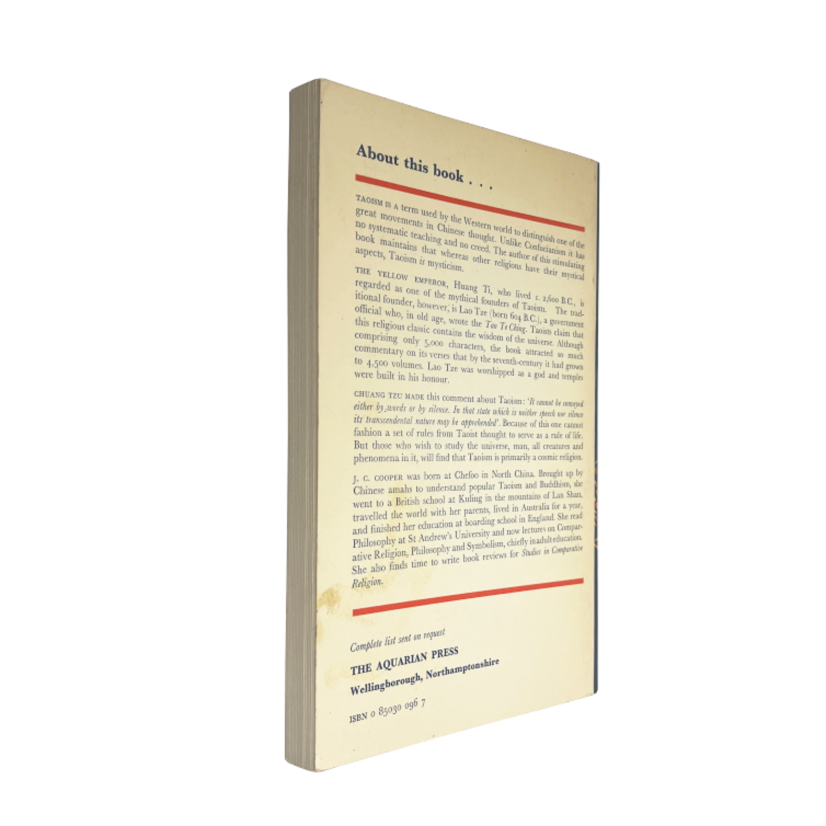 Taoism: The Way of the Mystic by J.C.Cooper