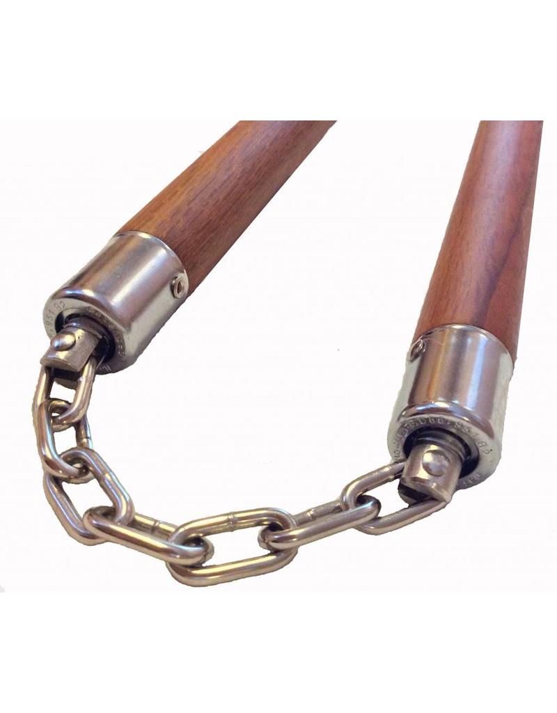 Wooden Nunchaku with two black grooves for excellent grip Enso