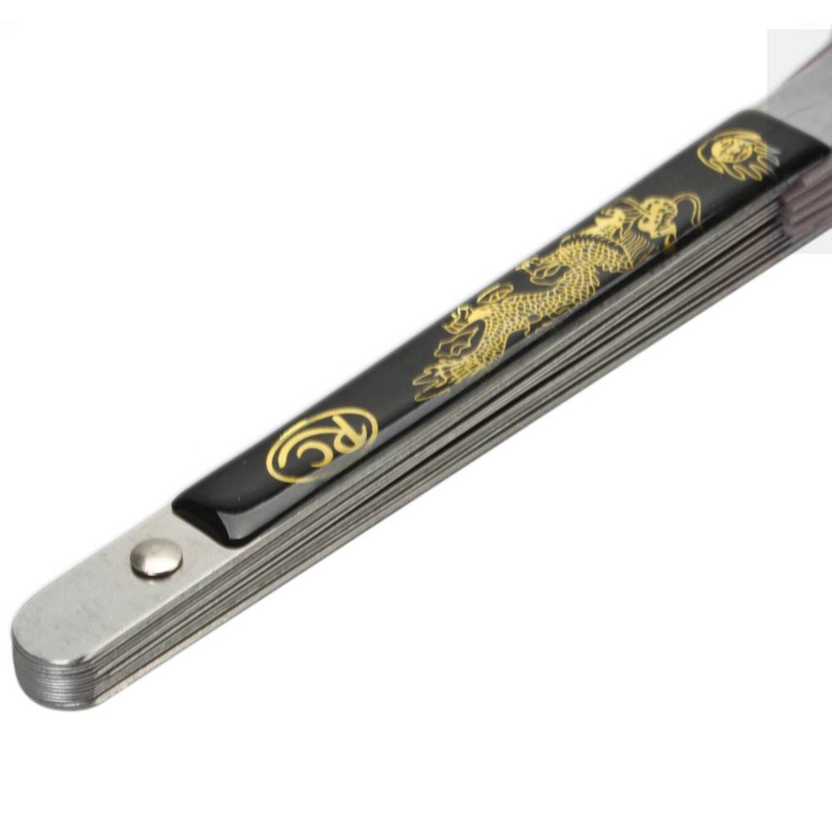Enso Martial Arts Shop Black Metal Tai Chi Fan